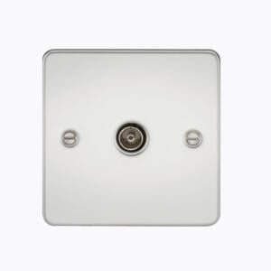 Flat Plate 1G TV Outlet (non-isolated) - Polished Chrome