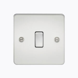 Flat Plate 20A 1G DP switch - polished chrome