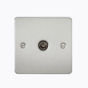 Flat Plate 1G TV Outlet (non-isolated) - Brushed Chrome
