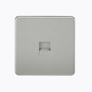 Screwless Telephone Extension Socket - Brushed Chrome