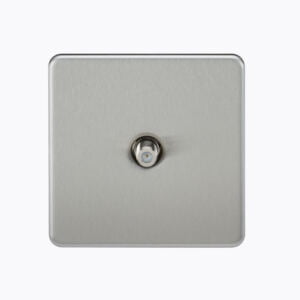 Screwless 1G SAT TV Outlet (Non-Isolated) - Brushed Chrome