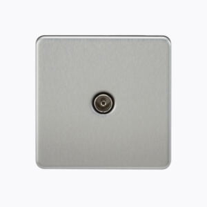 Screwless 1G TV Outlet (Non-Isolated) - Brushed Chrome