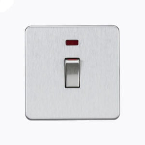 45A 1G DP switch with neon - brushed chrome