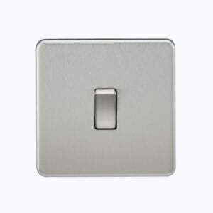 Screwless 20A 1G DP Switch - Brushed Chrome