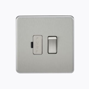 Screwless 13A Switched Fused Spur Unit - Brushed Chrome