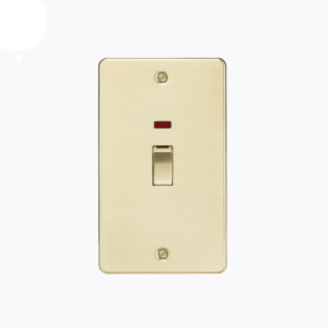 45A 2G DP Switch with neon - brushed brass