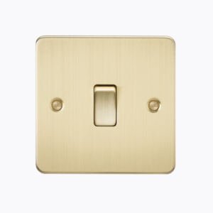 Flat Plate 20A 1G DP switch - brushed brass