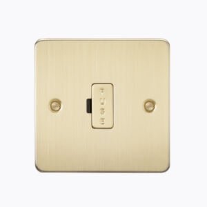 Flat Plate 13A fused spur unit - brushed brass