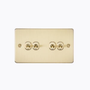 Flat Plate 10AX 4G 2-way toggle switch - brushed brass