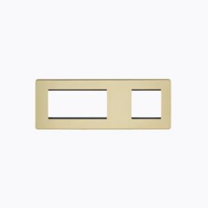 Screwless 6G Modular Faceplate (2G + 4G) - Polished Brass