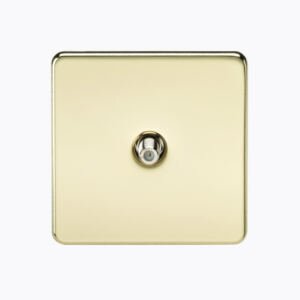 Screwless 1G SAT TV Outlet (Non-Isolated) - Polished Brass