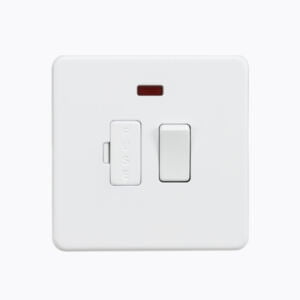 Screwless 13A Switched Fused Spur Unit with Neon - Matt White