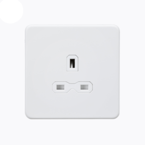 13A 1G Unswitched socket - Matt White with white insert