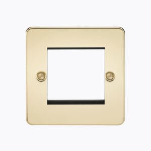 Flat Plate 2G modular faceplate - polished brass