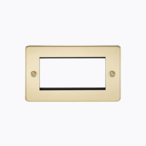 Flat Plate 4G modular faceplate - polished brass