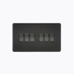 Screwless 10AX 6G 2-Way Switch - Matt Black