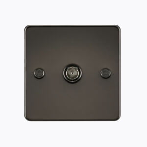 Flat Plate 1G TV Outlet (non-isolated) - Gunmetal