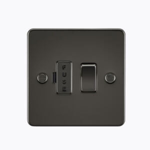 Flat Plate 13A switched fused spur unit - gunmetal