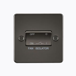 Flat Plate 10AX 3 Pole Fan Isolator Switch - Gunmetal