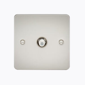 Flat Plate 1G SAT TV Outlet (non-isolated) - Pearl