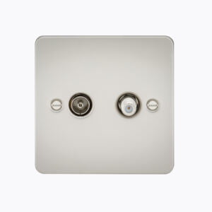 Flat Plate TV and SAT TV Outlet (isolated) - Pearl