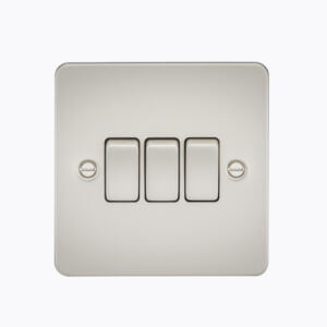 Flat Plate 10AX 3G 2-way switch - pearl
