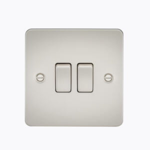 Flat Plate 10AX 2G 2-way switch - pearl