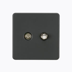 Screwless TV & SAT TV Outlet (Isolated) - Anthracite