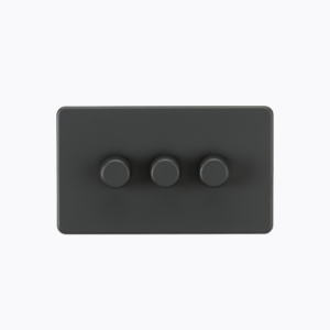 Screwless 3G 2-way 10-200W (5-150W LED) trailing edge dimmer - Anthracite