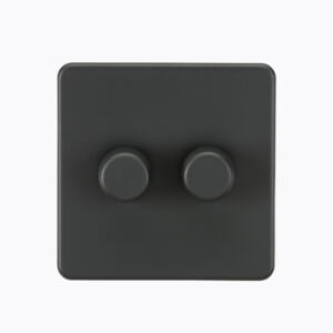 Screwless 2G 2-way 10-200W (5-150W LED) trailing edge dimmer - Anthracite