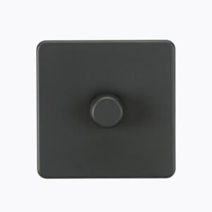 Screwless 1G 2-way 10-200W (5-150W LED) trailing edge dimmer - Anthracite