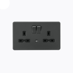 13A 2G DP switched socket with night light function - Anthracite