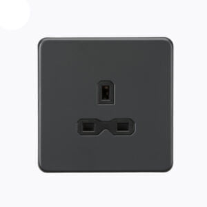 13A 1G Unswitched socket - Anthracite with black insert