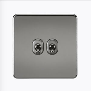Screwless 10AX 2G 2-Way Toggle Switch - Black Nickel