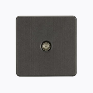 Screwless 1G TV Outlet (Non-Isolated) - Smoked Bronze