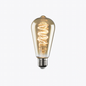 230V 4W LED ES Amber ST64 Spiral Filament Lamp 1800K Dimmable