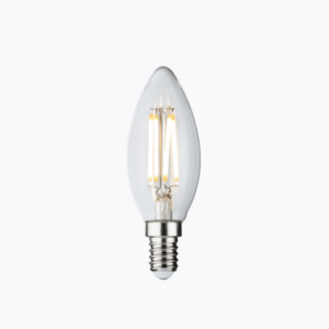 230V 4W LED SES Clear Candle Filament Lamp 2700K Dimmable
