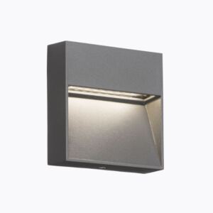 230V IP44 3W LED Square Wall/Guide light - Grey