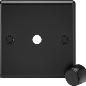 1G Dimmer Plate with Matching Metal Dimmer Cap - Matt Black
