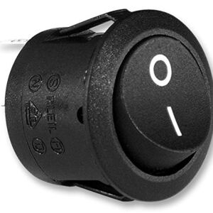 10A 250V Single Pole Single Throw (SPST), On-None-Off Rocker Switch