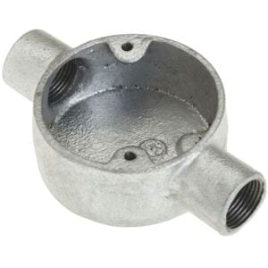 20mm 2 Way Through Galvanised Conduit Box (qty1)