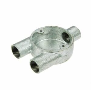 20mm 3 Way Y Trouser Galvanised Conduit Box