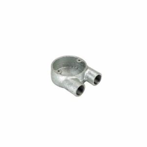 Galvanised Steel 2 Way Round U Box For 25mm Steel Conduit