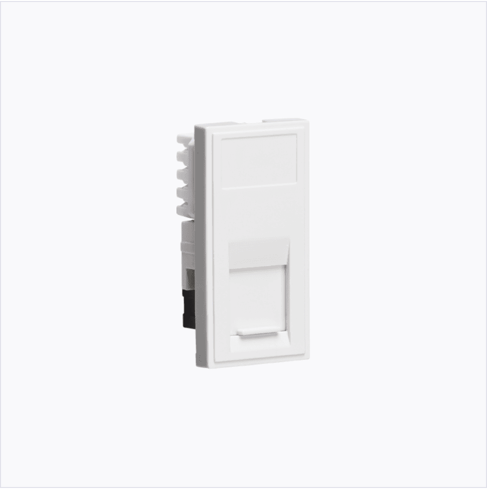 UTP CAT6 RJ45 Outlet Module 25 x 50mm - White