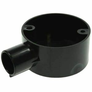 Circular junction box, terminal, for surface installation with 2 mounting lugs, standard mounting screw  Black