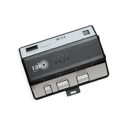 DIN-4T trailing edge dimming module designed for DIN rail-mounted enclosures