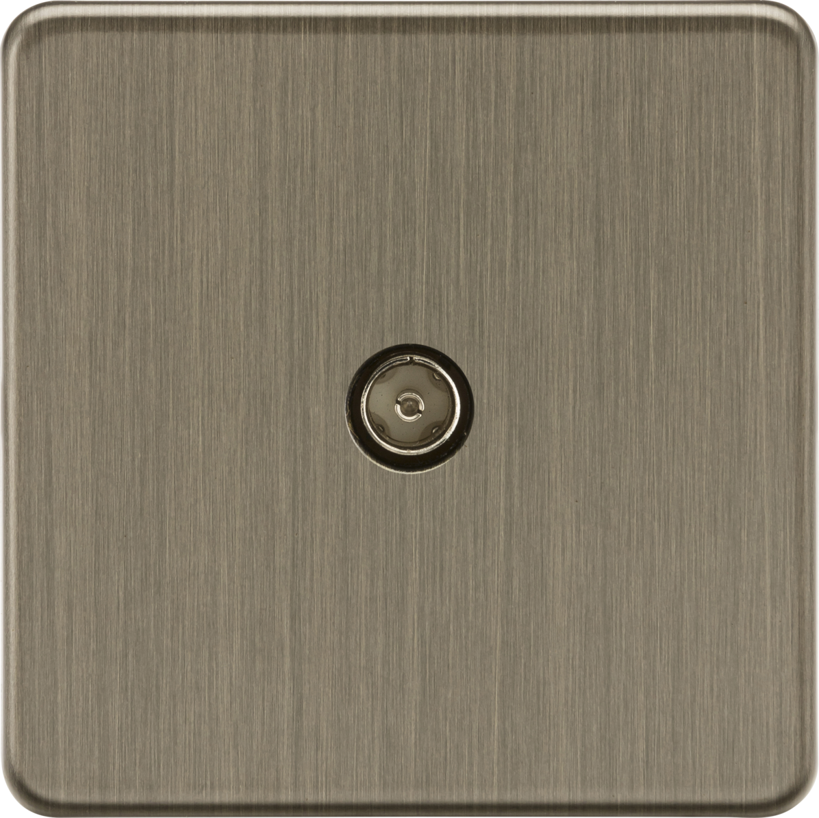 SF0100AB — Knightsbridge Screwless 1-Gang TV Outlet (Non-Isolated) – Antique Brass