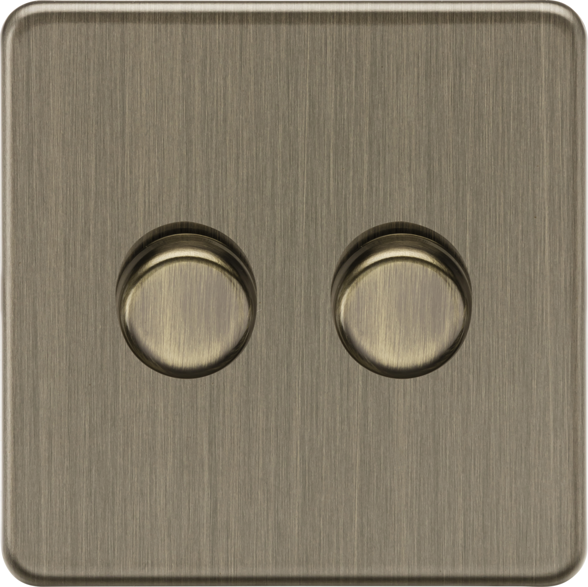 SF2192AB Knightsbridge Screwless 2-Gang Dimmer Switch – Antique Brass