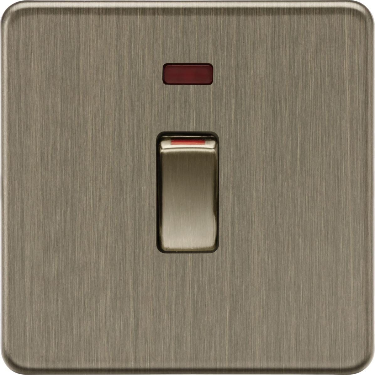 SF81MNAB — Knightsbridge Screwless 45A 1-Gang Double Pole Switch with Neon – Antique Brass