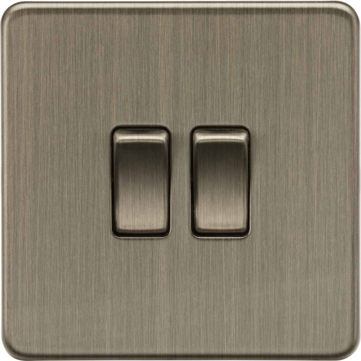 Knightsbridge Screwless 10AX 2-Gang 2-Way Switch – Antique Brass (SF3000AB)